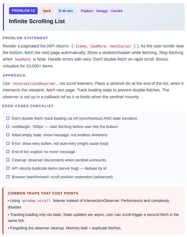Infinite Scroll design
