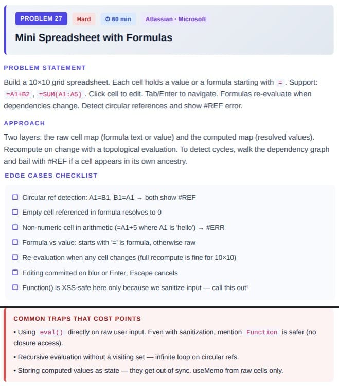 Spreadsheet design